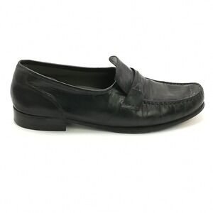 Nunn Bush Shoes Mens Loafer Black Leather Sole Slip On Elastic Insets 11.5